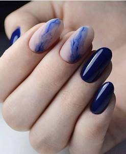 Blue manicure 2022: fashion design ideas photo No. 4