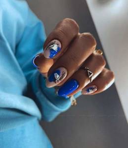 Marine blue manicure