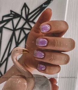 Lilac camouflage base on nails