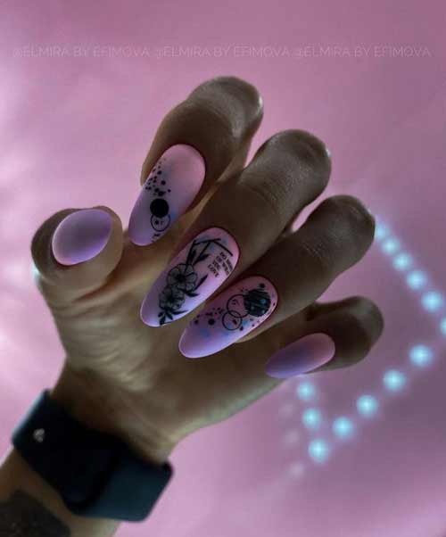 Lilac long nails