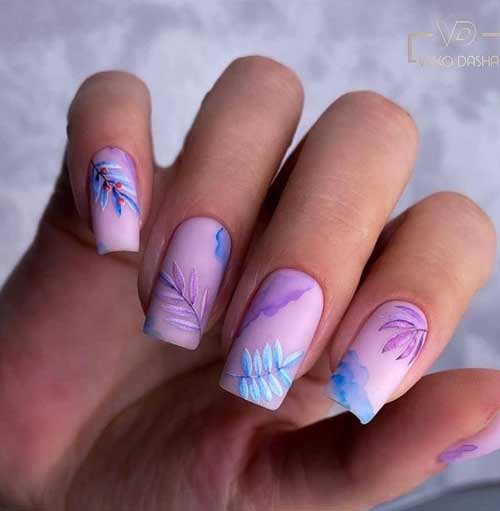 Lilac stamping manicure