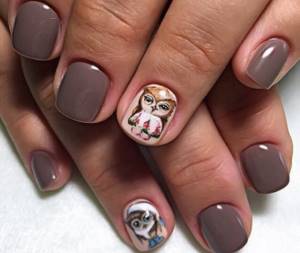 Owls on nails using stamping