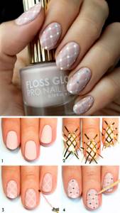 Quilted manicure. Manicure Diamonds for short nails step by step 