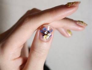 Dried flowers for nail design