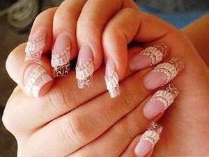 Wedding manicure with sculpting