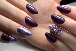 Dark purple manicure