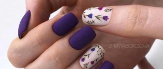 Dark spring manicure for short nails