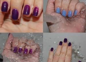Thermo nail polish changes color depending on temperature
