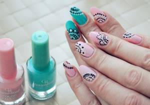 Spot manicure with bold colors