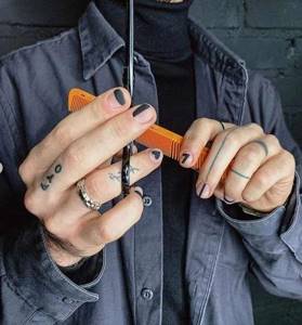 Trendy men&#39;s manicure in the photo