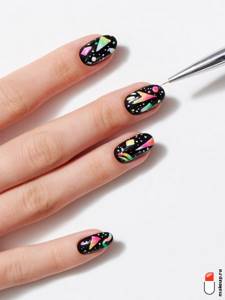 You&#39;re just space: how to paint the night sky on your nails? photo 28139 