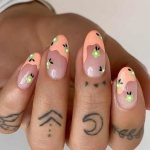 Trendy summer French nail design photo