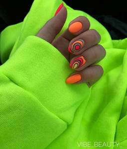 bright neon manicure design