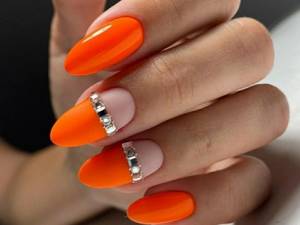 Bright orange manicure