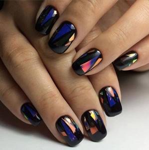Mirror nail polish. How to do a mirror manicure using rubbing. Photos of ideas and designs 
